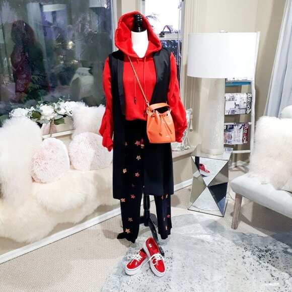 NWT Rococo Sand black sequin star tassel jogger trackpants, XS - Picture 2 of 11